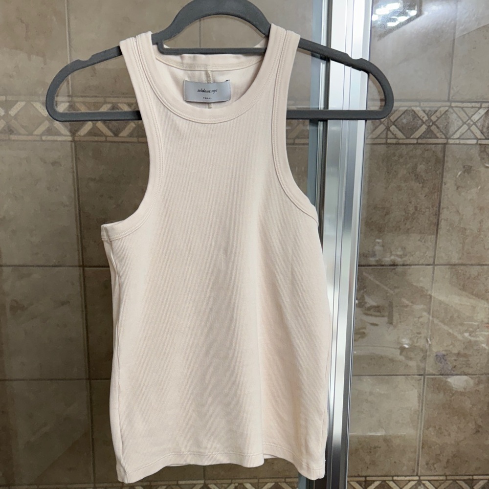 Sold Out NYC racer back tank cream color